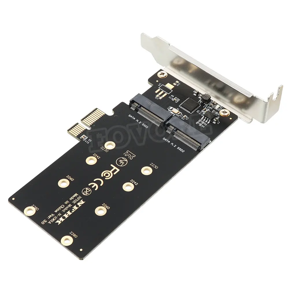 Description Picture 3 of itemPCIE To M.2 Adapter PCI Express X1 3.0 2 Ports B Key M2 NGFF SATA SSD Adapter PCI-E M.2 Adapter Expansion Card Riser