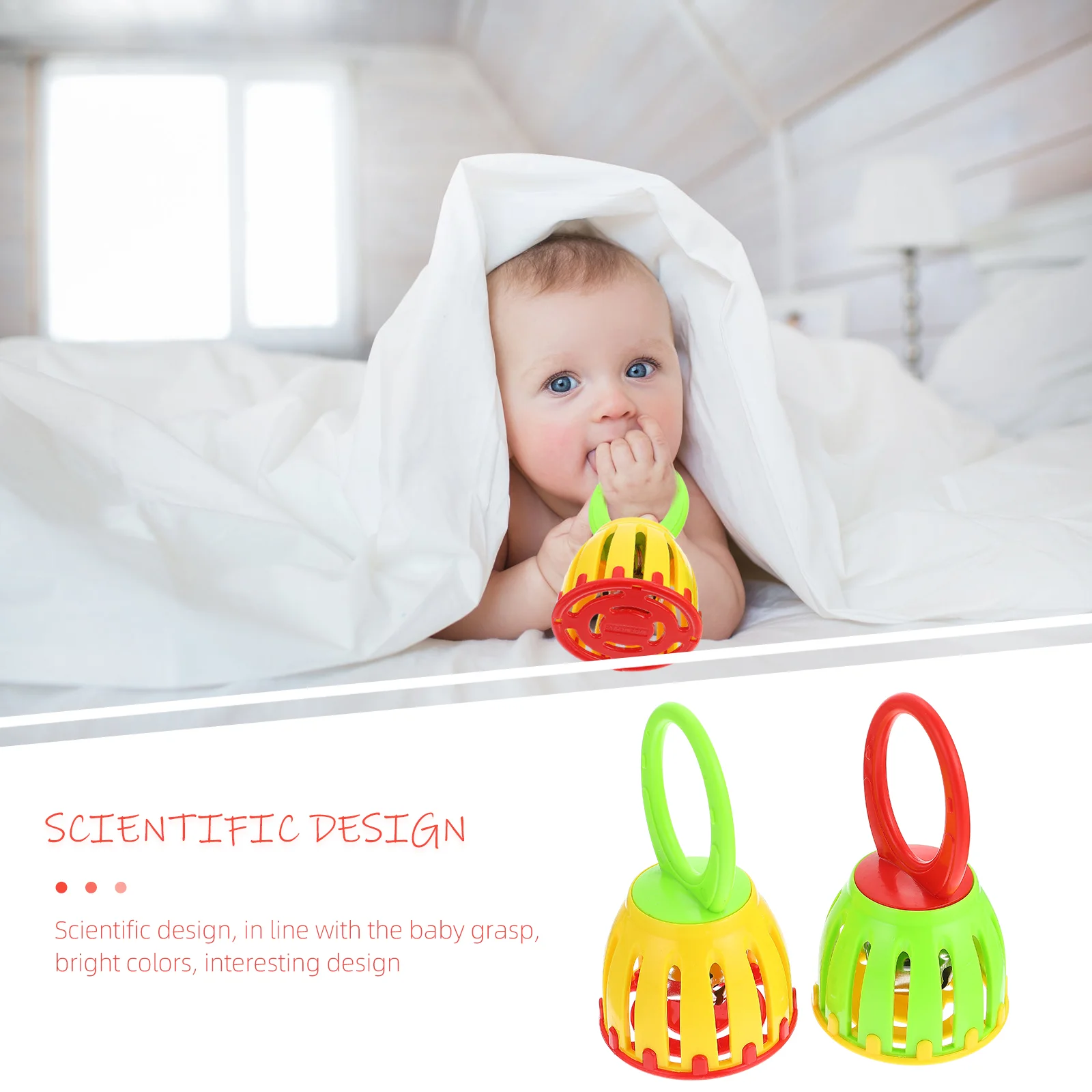 2 Pcs Toy Cage Bell Baby Role-playing Toys Miniature Abs Manual Rattles Educational