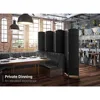8-Panel Black Room Divider with Double Hinged Panels, 6 ft Tall Folding Privacy Screen 6