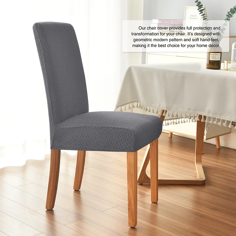 Elegant Twill Jacquard Dining Chair Slipcover – Soft, Dustproof, and Stylish