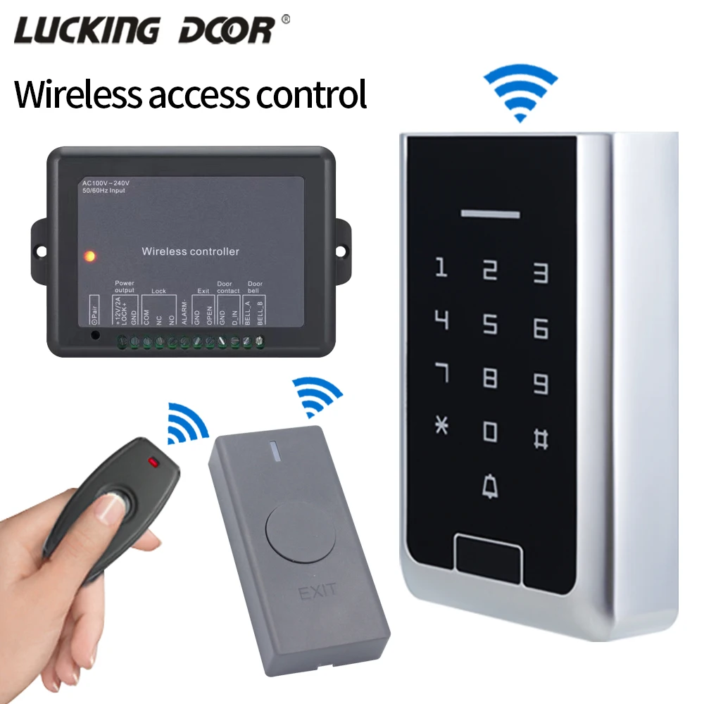 Ac100V ~ 240V Power Controler Con Retroilluminazione Rfid Touch Keyboard Gate Attuatore 433Mhz Telecomando Set Kit Di Controllo Accessi Wireless