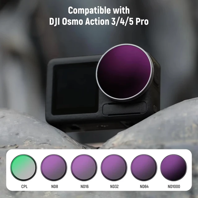 ND CPL Lens Filter For DJI OSMO Action3 4 5 Pro Action Camera Accessories UV ND8 ND16 ND32 Lens Filter Set Aluminium Alloy Frame 1