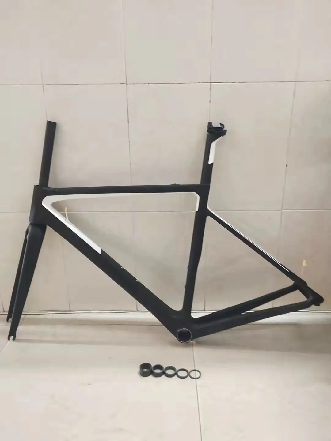 V3Rs T1100 Carbon Road Bike Frame Black And White Gradient Coating Carbon Frame + Fork + Headset + Seatpost + Clamp