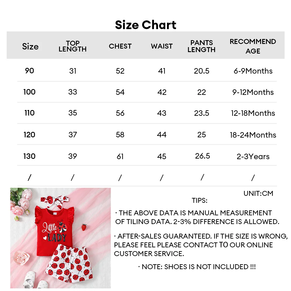 Fashion Summer Baby Girl 3PCS Outfit Set Letter Print Ruffle Sleeve T-Shirt + Shorts + Headband for 0-3Y Toddler Casual Clothes 6
