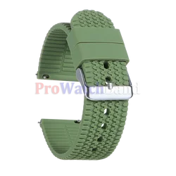 Men's Waterproof Soft Rubber Sport Watch Band Bracelet in Durable Silicone - 18mm (Army Green)