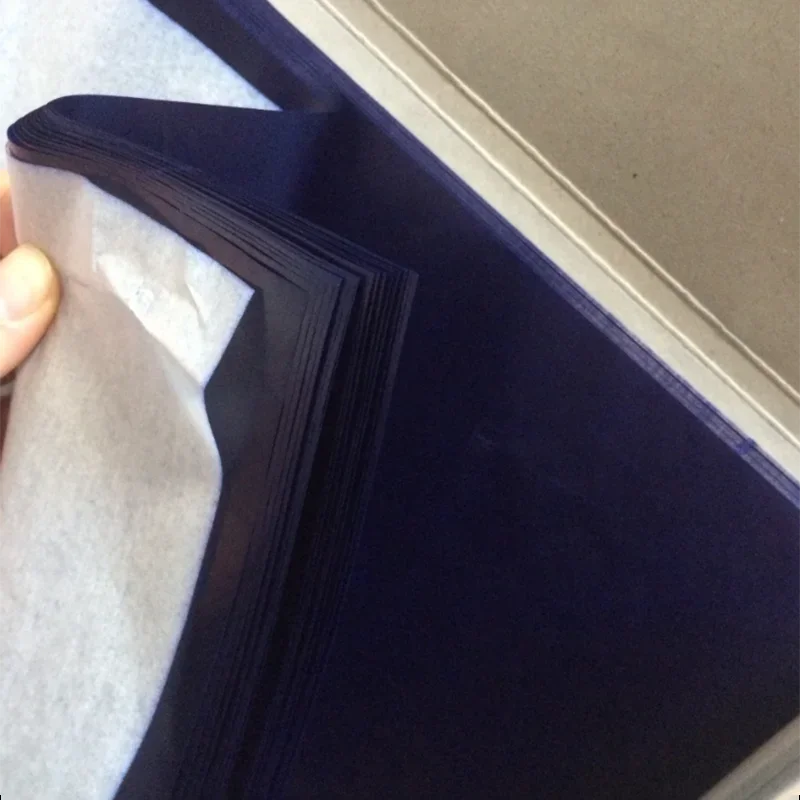 50pcs 48K Carbon Paper Blue Double-sided Thin Carbon Paper Accounting Finance Transfer Office Stationery transfer carbon paper