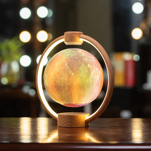 Kreatív Mágneses Lebegő Moon Light Modern Bluetooth Audio 3D Sztereó Színes Glare Planet Night House Dekoráció Ajándék - Image 4