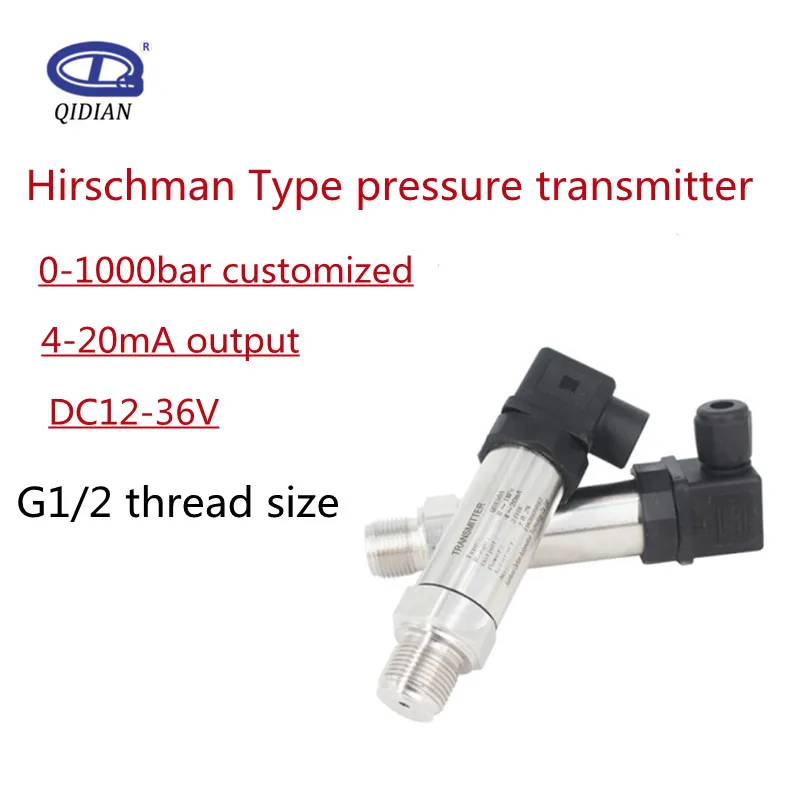 

Pressure Transmitter G1/2 4-20mA Transducer Sensor 0-10bar 16bar 60bar 1.6Mpa 1000psi 12-36VDC