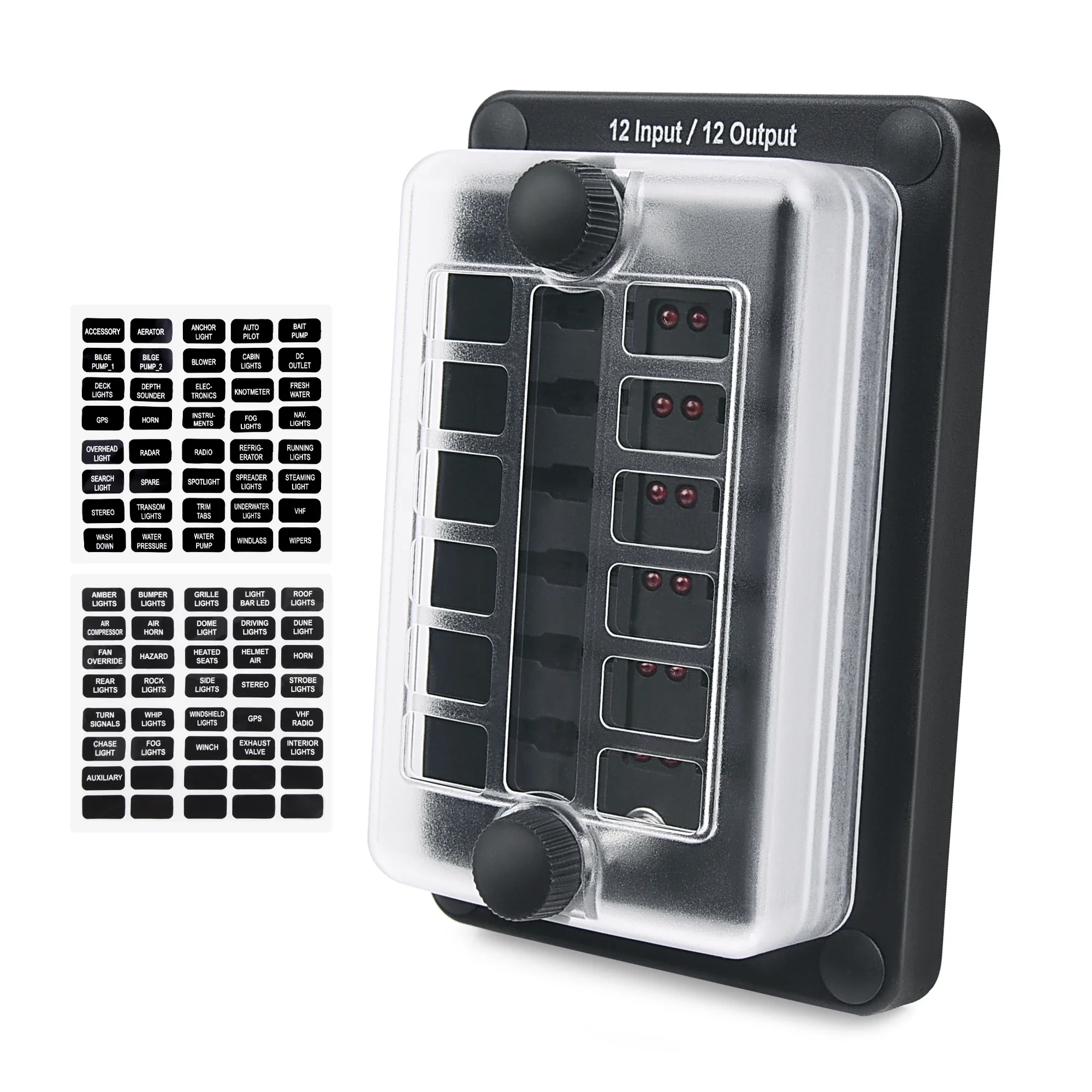 MICTUNING Fuse Box 12 Inputs and 12 Outputs High Quality Ways Fuse Block Holder Waterproof Car Accessories For Car Truck Boat