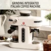 AC510 15Bar Semi Automatic Espresso Machine With Grinder & Steam Wand,3-in-1 Compact Espresso Coffee Maker With 28 oz Removable 3