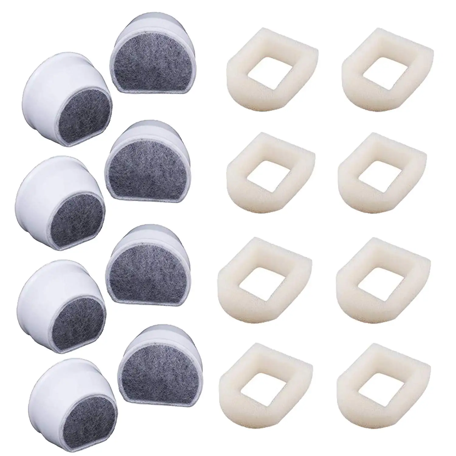 Description Picture 2 of item8 Carbon Filters 8 Foams Pre-Filter Replacement Compatible with PetSafe Avalon/Pagoda/Sedona Dog and Cat Pet Water Fountain