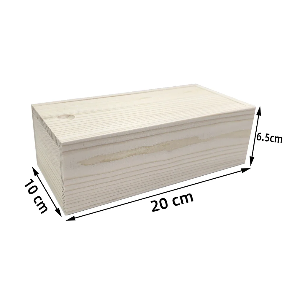 Wood storage box Pine Pull-out Box Sliding Cover Wooden Box Wooden Storage Log Drawer Wood Jewelry Organizer Case DIY Case