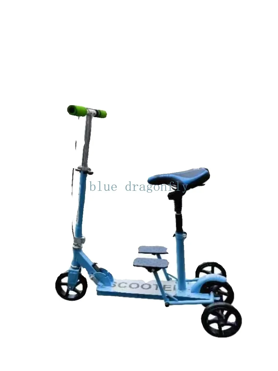 Three-wheeled scooter Children's scooter 4-12 years old 2 -wheel baby Little boy and girl pedal with seat Lightweight, compact