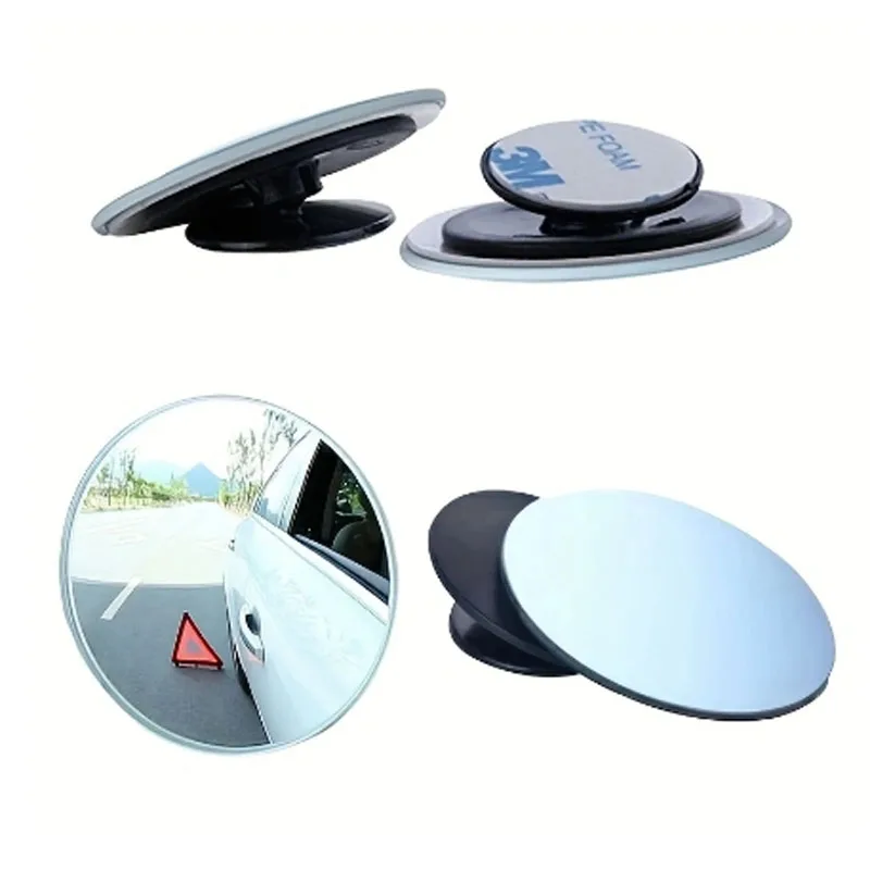 Car Rearview Mirror Small round Mirror No Frame HD Auxiliary Wide-angle Convex 360&deg; Adjustable Reverse