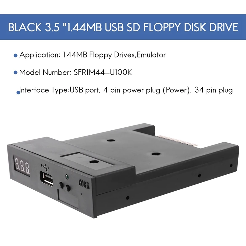  Sfr1m44-U100K  USB SSD ÷ ̺ ķ, ߸ ڸ ѷ  Ű , 3.5 ġ, 1.44Mb