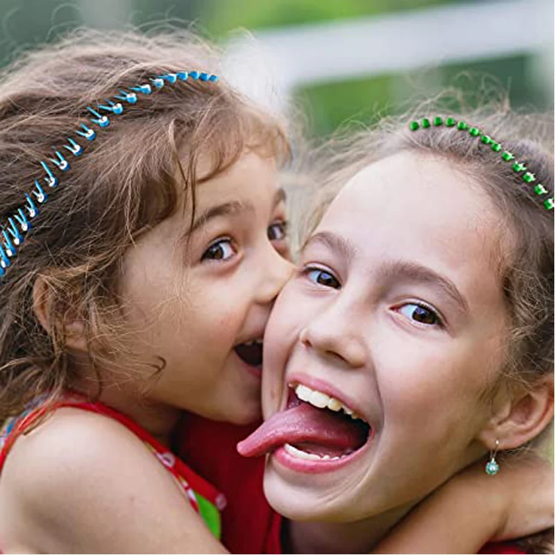 COMNICO 6 fasce elastiche per capelli, in plastica flessibile, con denti, per donne e ragazze (nero