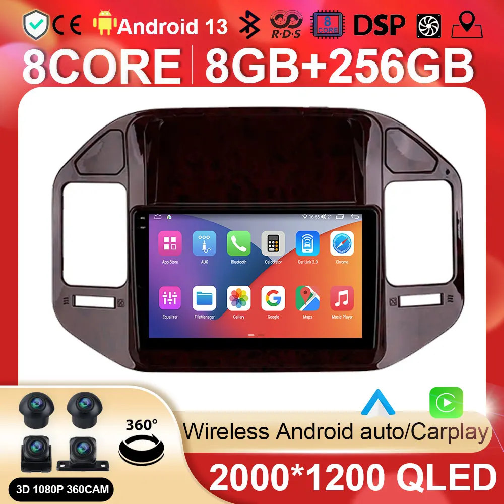 

Автомагнитола на Android, мультимедийный видеоплеер, навигация для Mitsubishi Pajero 3 V70 V60 1999 - 2006 GPS BT 5,0 No 2din 2 din dvd