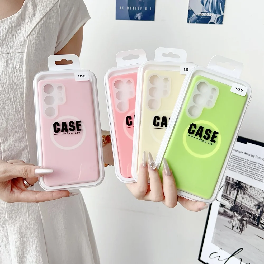 Solid Color Jelly Silicone Magnetic Lens Protection Case with Box