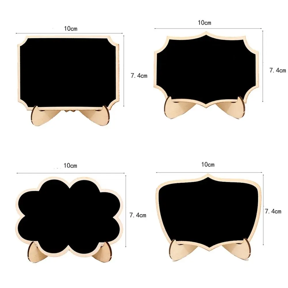 10pcs Mini Lace Shape Chalkboards with Support Message Board Signs Table Place Card Signs for Home Birthday Wedding Party