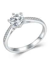  Bamoer 0.8CT D Color VVS1 EX Moissanite Ring for Women Engagement Wedding 925 Sterling Silver Zircon Ring Fine Jewelry MSR004 