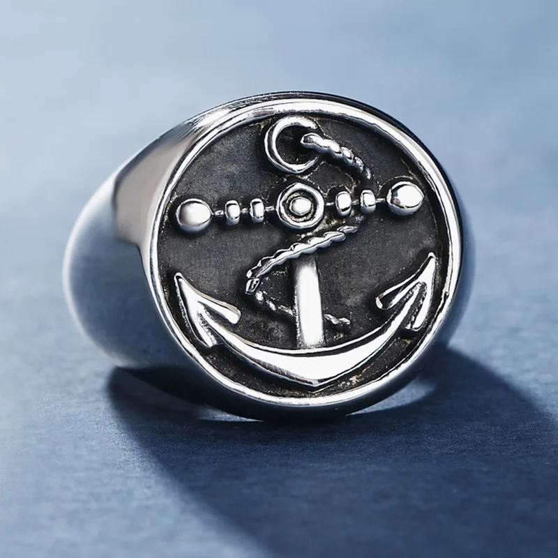 

Vintage Personalized Viking Men's Ring Gothic Wind Anchor Opening Ring Adjustable Banquet Jewelry Accessories Gift