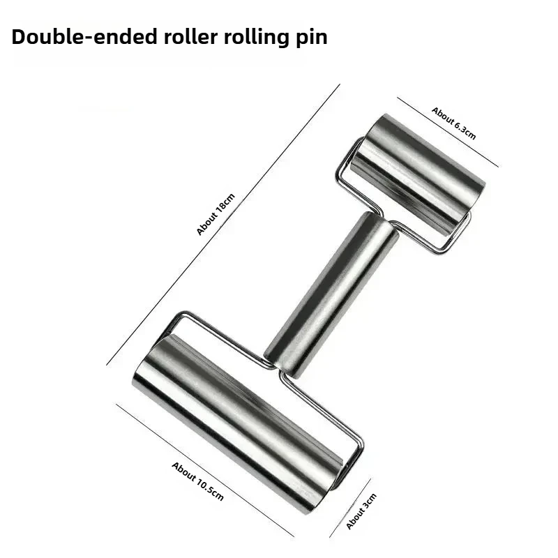 Single Handed Rolling Pin, Stainless Steel Labor-saving Dumpling Skin Rolling Pin, New Type of Dough Skin Handheld Rolling Pin