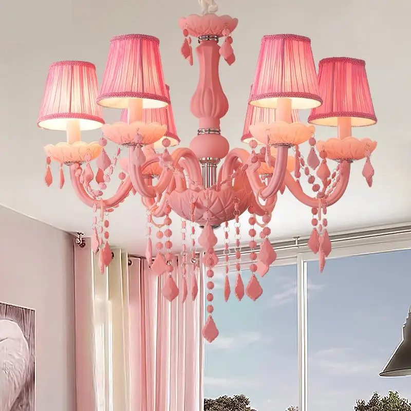 

Лампа для детской спальни, хрустальная люстра, лампа для детской комнаты, лампа для детской спальни, лампа для детской комнаты, красные и розовые люстры