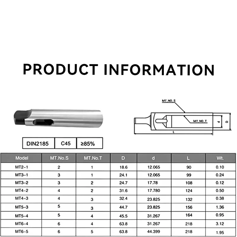Drill Sleeve MT1 MT2 MT3 MT4 MT5 Arbor Morse Taper Adapter Reducing Drill Sleeve For Morse Taper Shank Accessories MT morse taper adapter