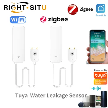 Tuya WiFi Water Leak Sensor, Water Leak Detector, Smartlife APP Notification Alerts,Leak Alarm Home Security Water Flood Sensor 1