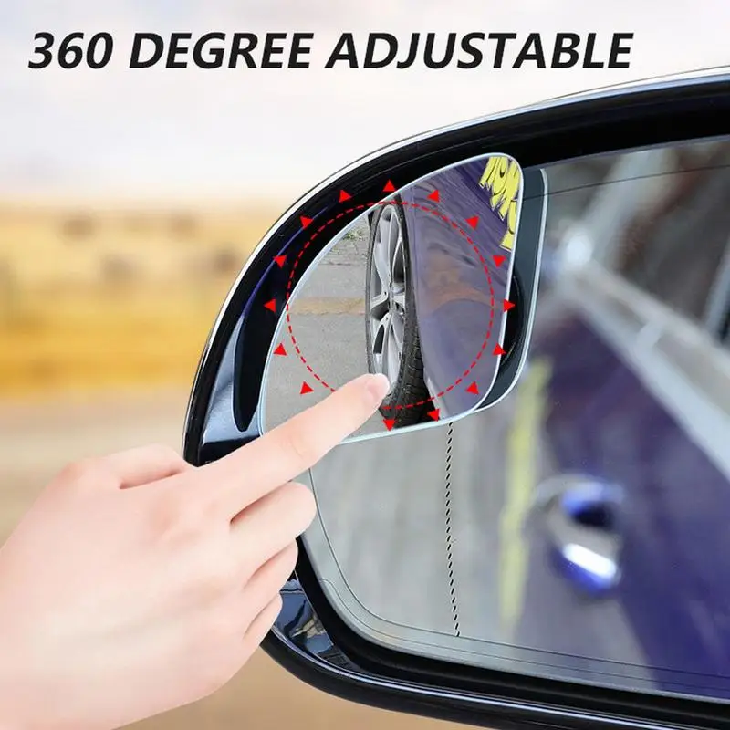  2 Pack of Blind Spot Car Mirrors, 2 Inch Round HD Glass Convex  Rear View Wide Angle Side Mirror Blindspot with Self Adhesive Back for  Universal Vehicles