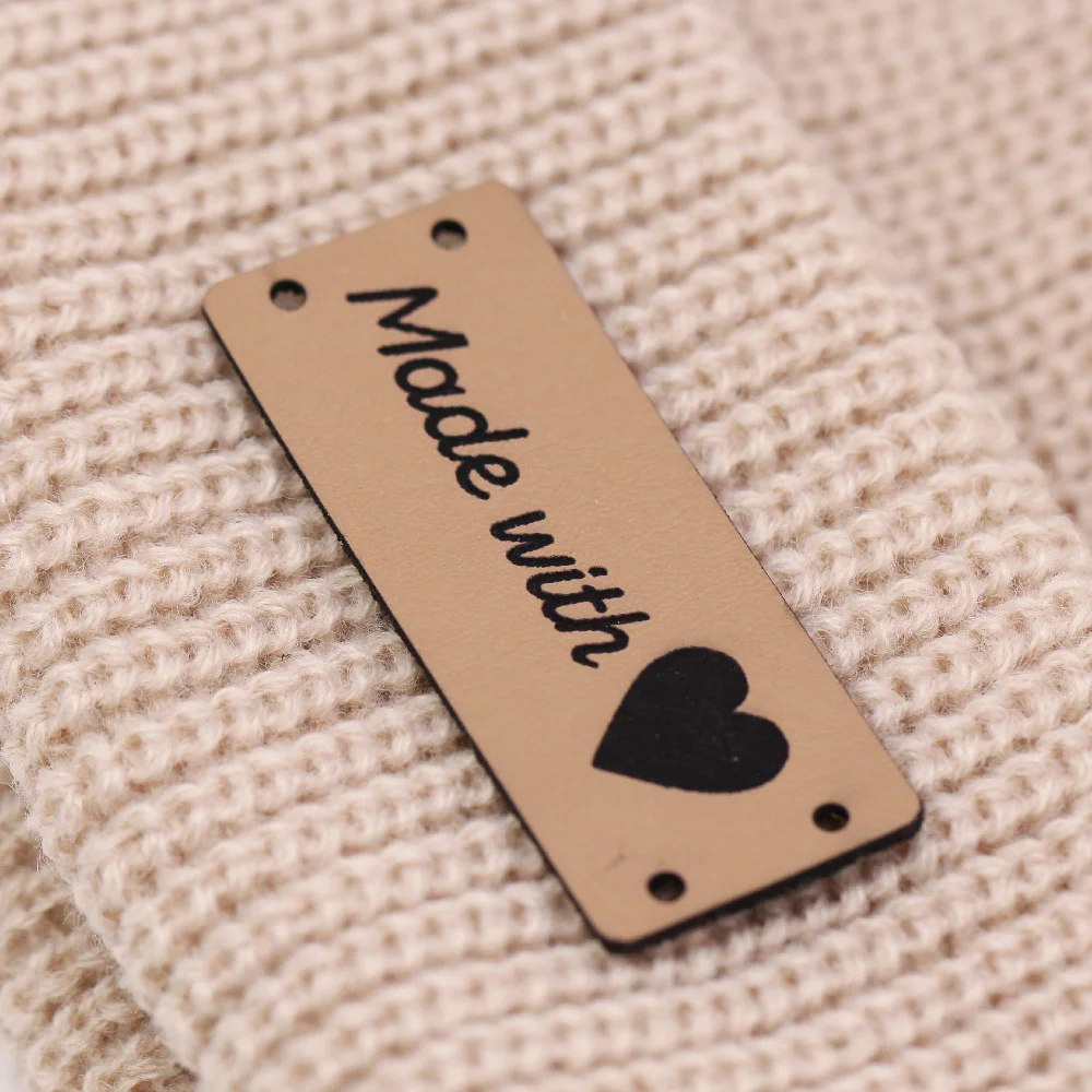 20Pcs Handmade Labels For Clothes Made With Love Leather Tags Hand Made  Label For Hats Heart Knitting Tags Sewing Accessories - AliExpress