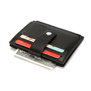 New Slim ID Credit Card Holder With Money Bag Zipper Coin Pocket Small Wallet For Male Purse 3 Colors