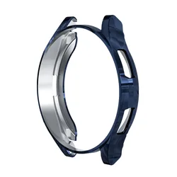 Durable Silicone Protective Watch Case with TPU Screen Protector for Galaxy Watch 7 44mm (Midnight Blue)