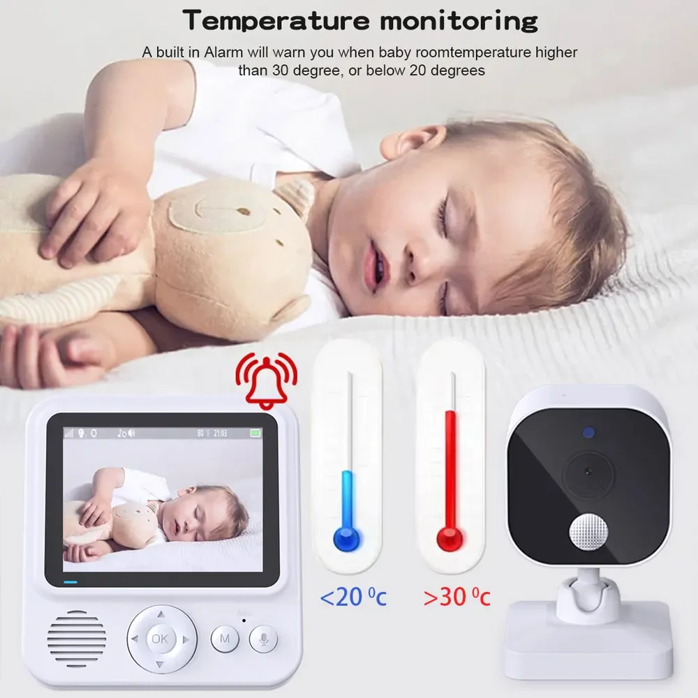 Video Baby Monitor Cdycam ABM900 2.8 Inch Baby Monitor Surveillance Video Baby Camera Security Protection Two Way Audio Night Vision Cam Babysitte