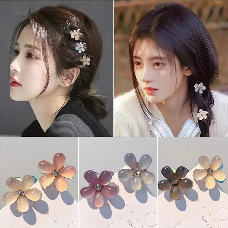 Pinza para el pelo con forma de flor de Corea para mujeres y niñas, pasador  de
