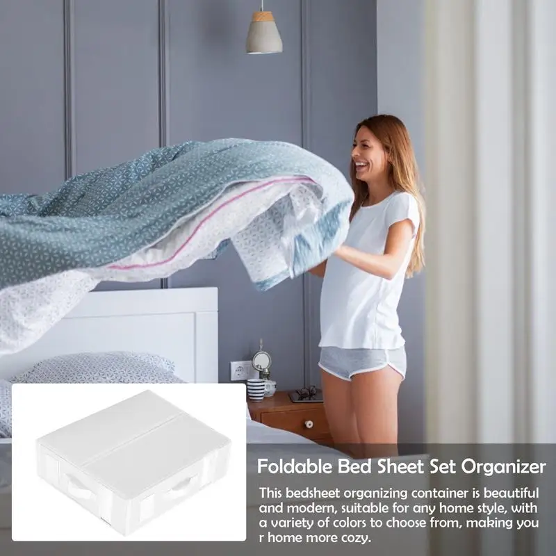 

Bed Sheet Set Organizer Folding With Slot Bedding Organizer Blankets Storage For Pillowcases Towels Clothes Blanket Quilt Cover