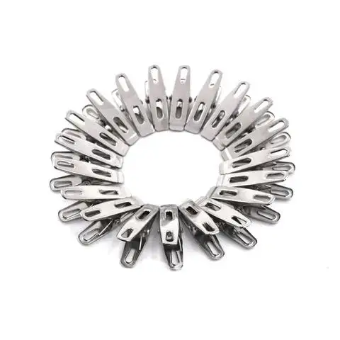 

Stainless Steel Clothespins Holder 20Pcs Hanging Pins Clips Socks Underwear Drying Rack Laundry Household