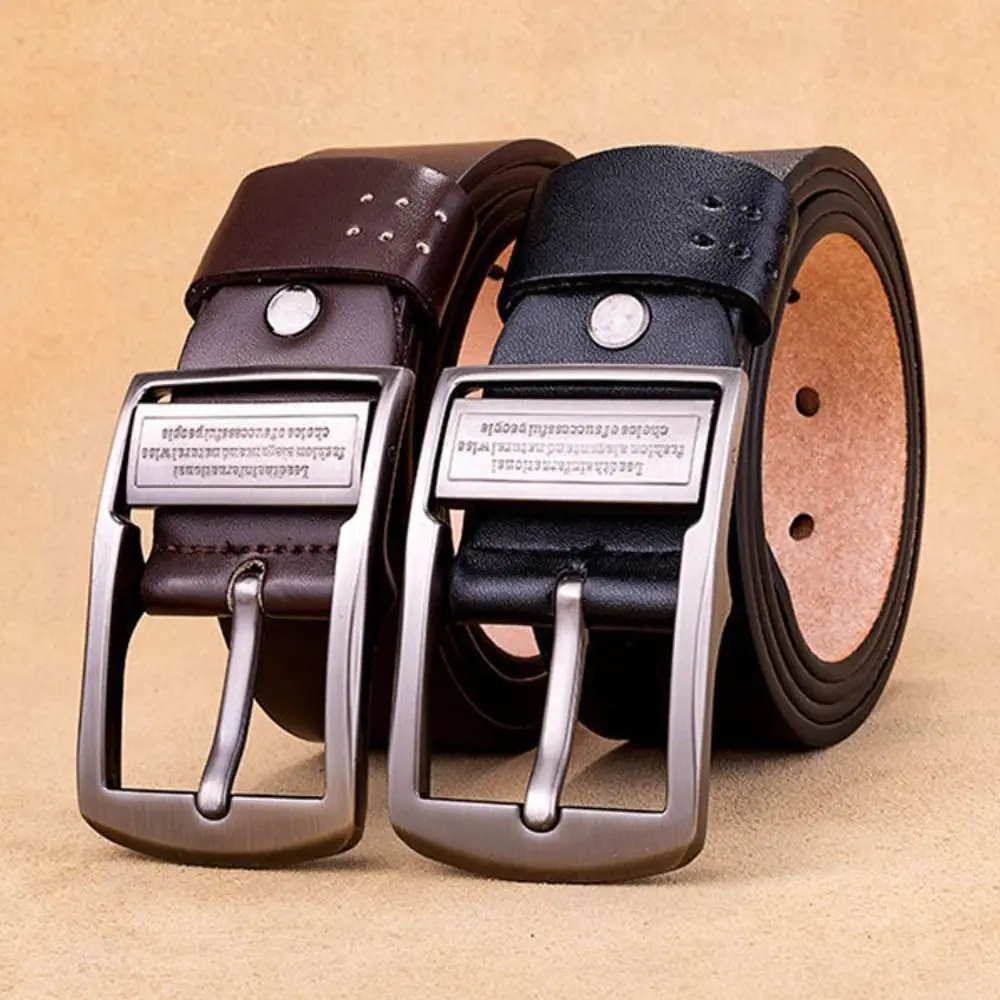 Luxury Leather Belt with Pin Buckle for Casual Wear
