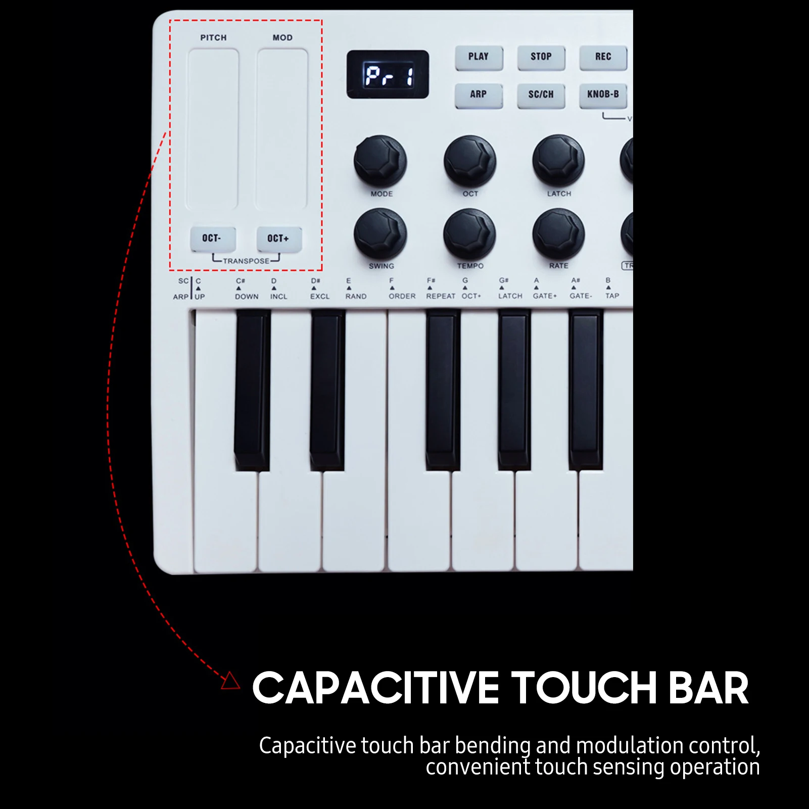 25-Key MIDI Control Keyboard Portable Mini USB MIDI Controller 25 Velocity Sensitive Keys 8-Knob Keyboard instrument electronic musical instrument midi control keyboard