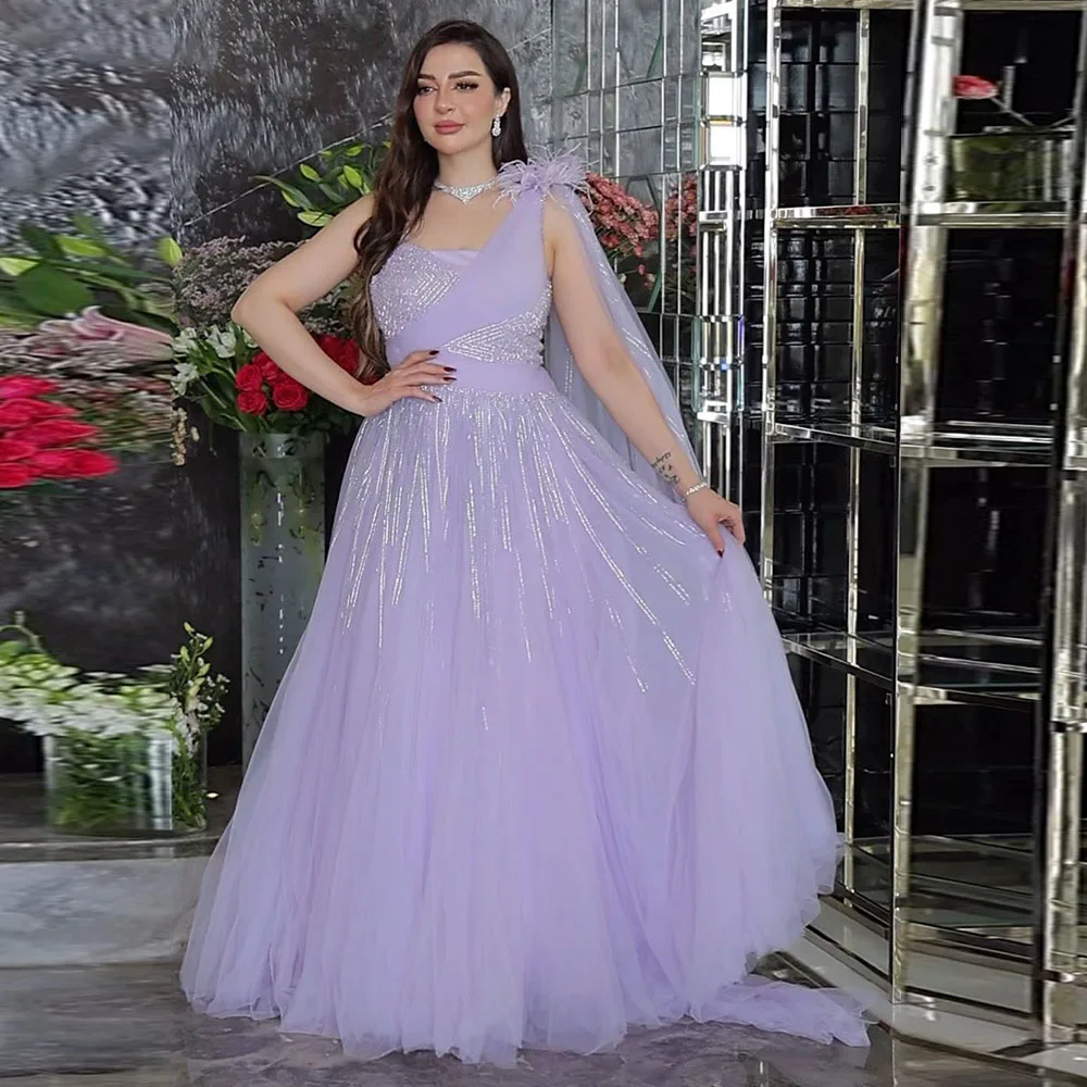 

Elegant A-line Prom Dresses Floor-Length Solid Color Evening Party Modern Birthday فساتين للحفلات الراقصة