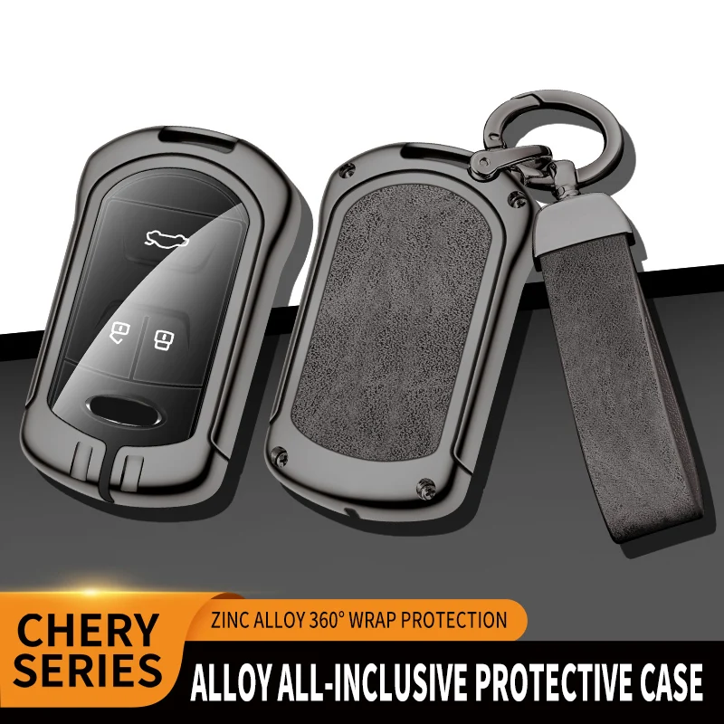 

Zinc Alloy Car Key Case Holder For Chery Tiggo 3 5 Chery ARRIZO 3 7 Chery E3 E5 Bonus 3 Buttons Smart Remote Cover Accessories