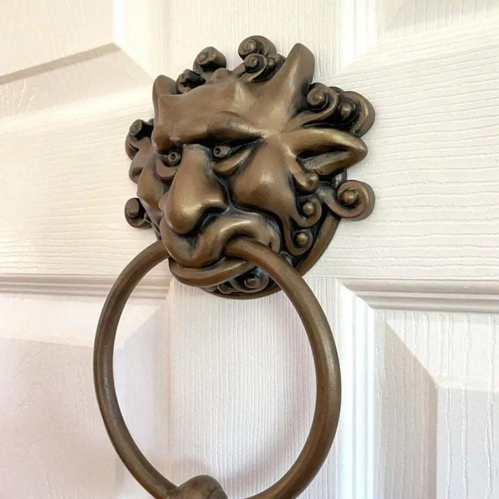 Door Handle Modern Sculpture Door Knocker Resin Gate Handle Dragon Mouth  Gate Handle Ring for Wall