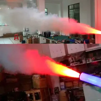 Pistola CO2 LED RGB per DJ, Macchina Nebbia Portatile, Cannone CO2 per Spettacoli, Feste, Macchina Confetti, Macchina a Colonna d'Aria in Metallo, Hazer a Gas