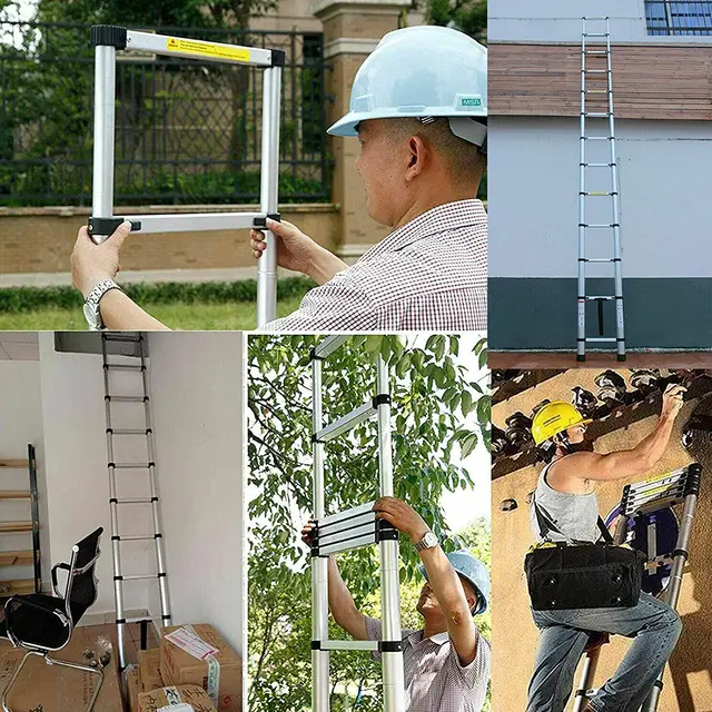 Scala Telescopica LZQ 4.4m - In Alluminio Con Gancio, Portata 150kg - Foto 4