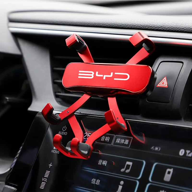 Gravity Phone Holder Car Air Vent Clip Mount Supporto Per Smartphone Per Byd Atto 3 Yuan F3 E6 F0 G3 I3 Plus Ea1 Song Max Tang Dmi 2Din