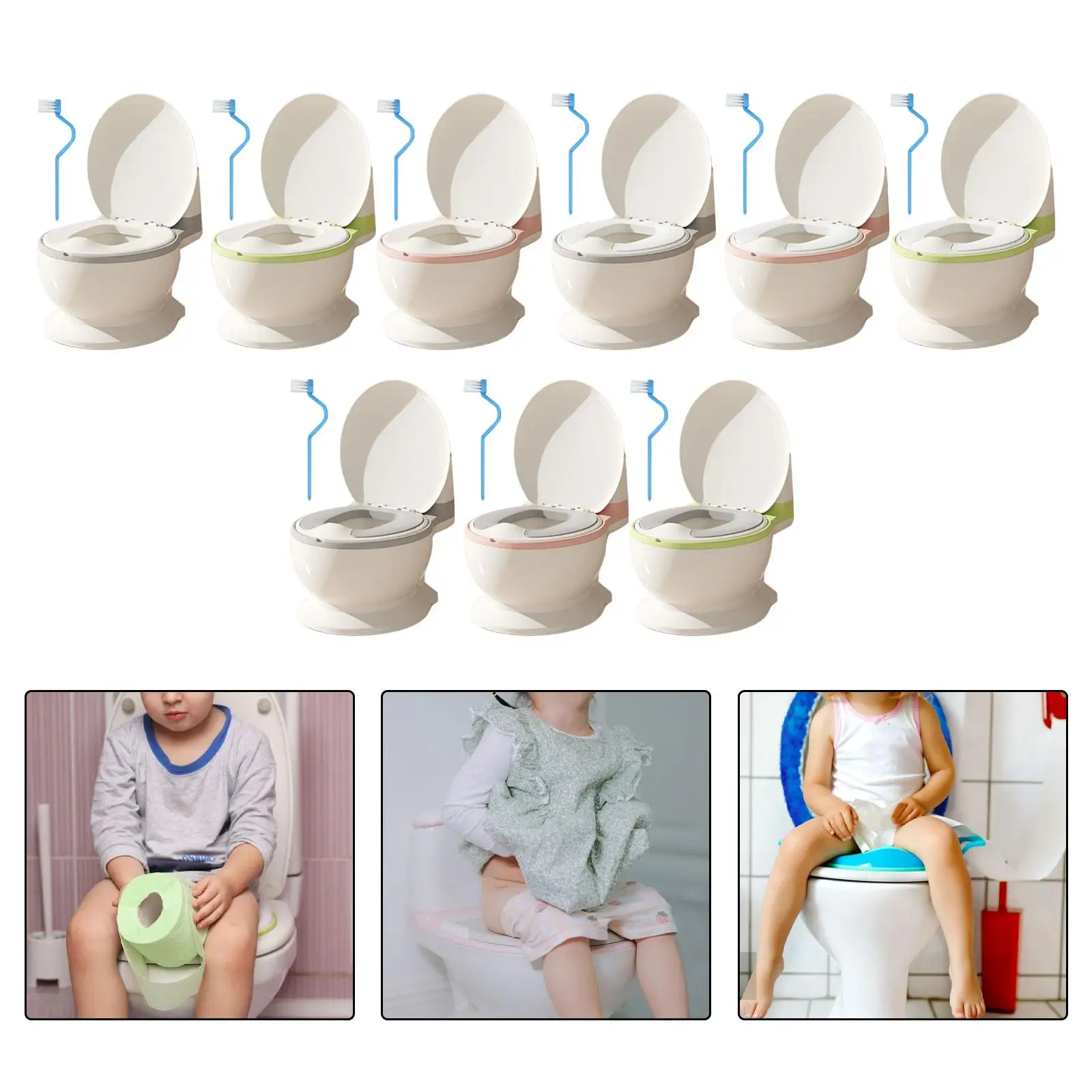 Baby Potty Toilet with Wipe Storage Removable Potty Pot for Bedroom Babies 3
