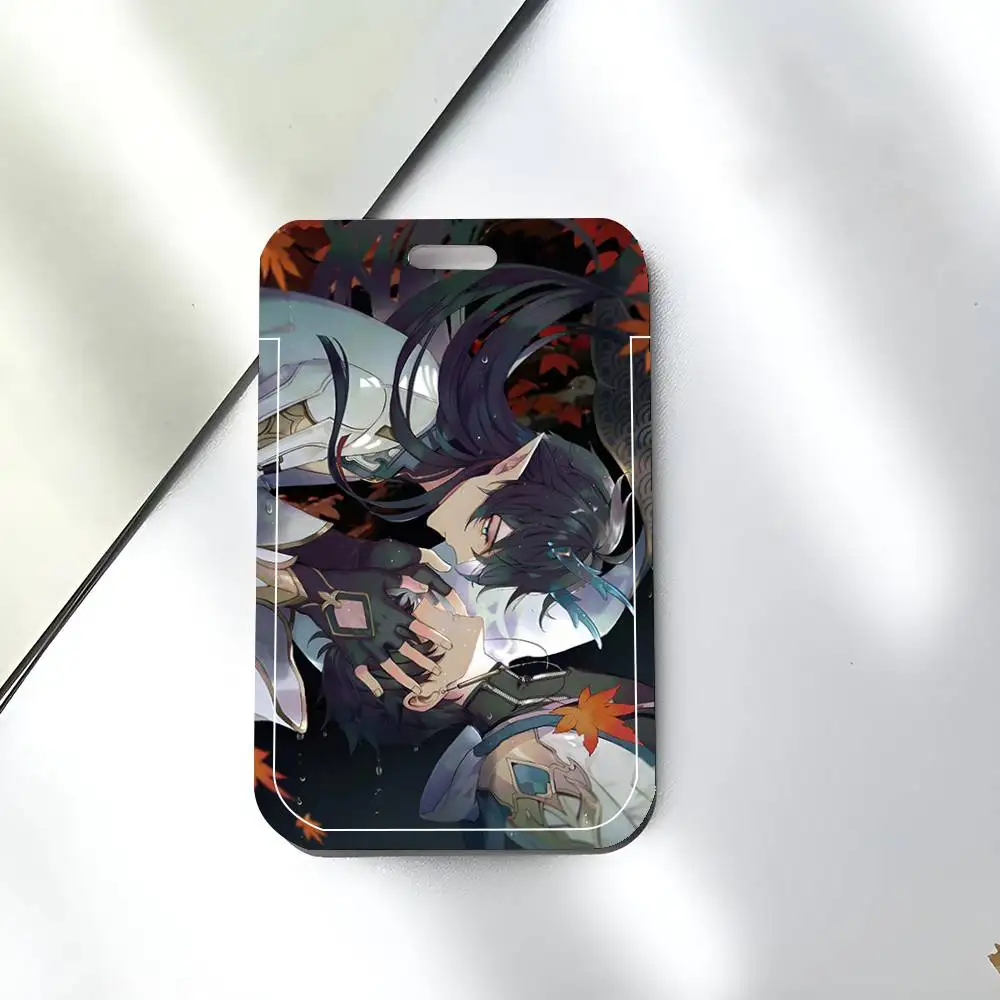 혼카이 스타 레일 단 헝 게임 ID 카드 홀더 목걸이 펜던트 도어 배지 홀더 랜야드 키체인 직원증 케이스 선물