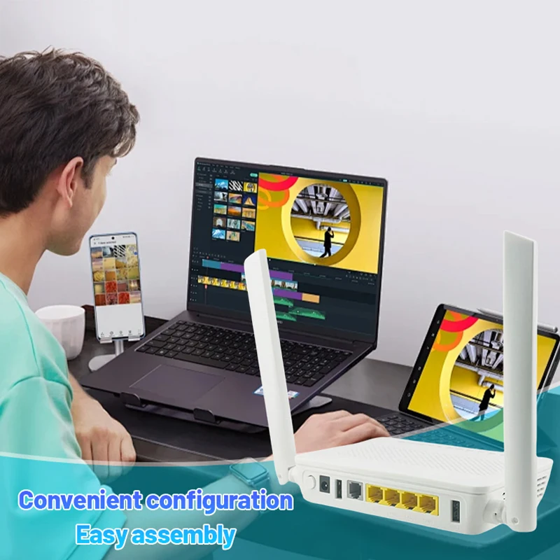 EG8145V5 side antenna 1GE+3FE+1POS+2.4GWIFI gigabit router FTTH XPON GPON EPON ONU dual band WiFi router