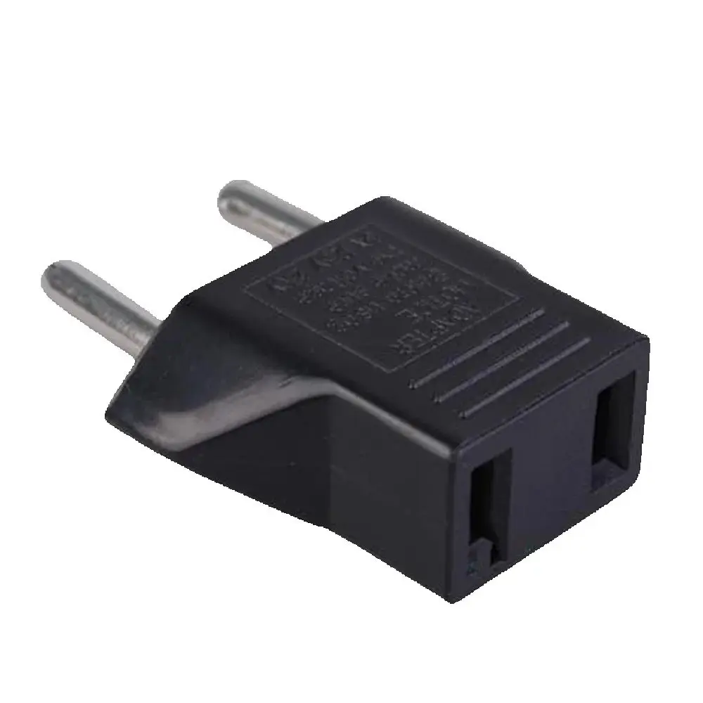 범용 화이트 블랙 유럽 2 핀 컨버터, 125V 250V 6A AC 전력, US-EU 어댑터 플러그, 4.0mm