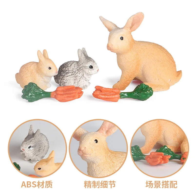 

Моделирующая модель животного, набор украшений, Кролик для домашней птицы, Детские когнитивные игрушки, миниатюрный ландшафт, бонсай, украшения